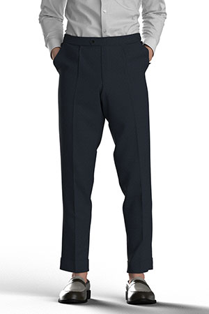 REDA SUER110s ネイビー & ブルー ピンストライプ(AK102161)