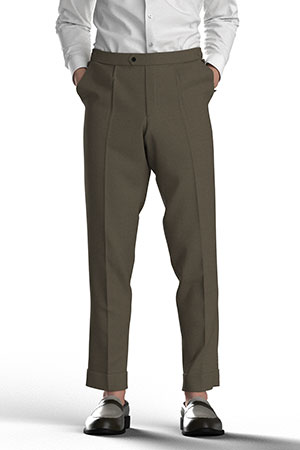 E.THOMAS GIZA COTTON オリーブ ツイル(AK102181)