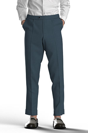 E.THOMAS GIZA COTTON ブルー ツイル(AK102183)