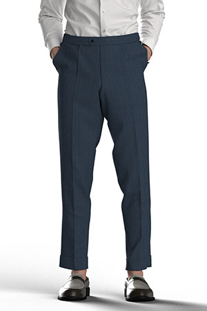 BASIC SELECTION STRECH ブルーグレンチェック(AK102257)