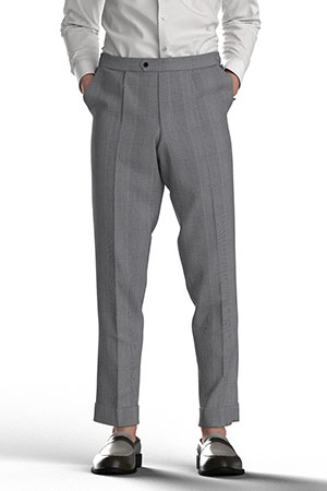 BASIC SELECTION STRECH ブラックグレンチェック(AK102259)