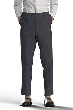 BASIC SELECTION STRECH グレーグレンチェック(AK102265)