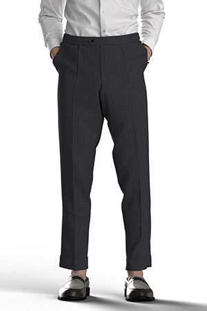 BASIC SELECTION STRECH チャコールグレンチェック(AK102267)