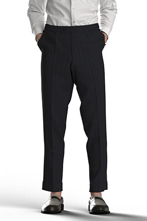 BASIC SELECTION STRECH ブラックチョークストライプ(AK102290)