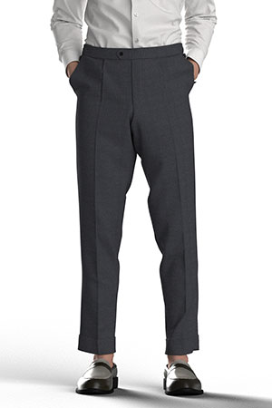 BASIC SELECTION STRECH グレー強撚糸グレーメランジ(AK102295)